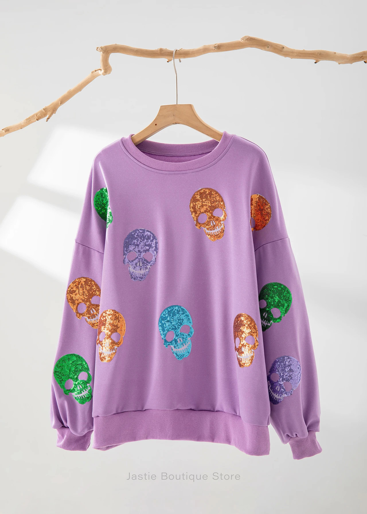 Halloween Christmas Skull Glitter Hoodie Loose Casual Pullovers Top For Women 2025 241011