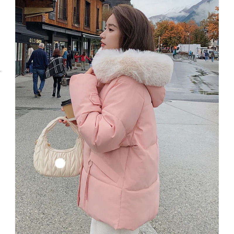Black down jacket womens hooded fashion American streetwear Y2K style duck down womens winter pink short jacket 241009