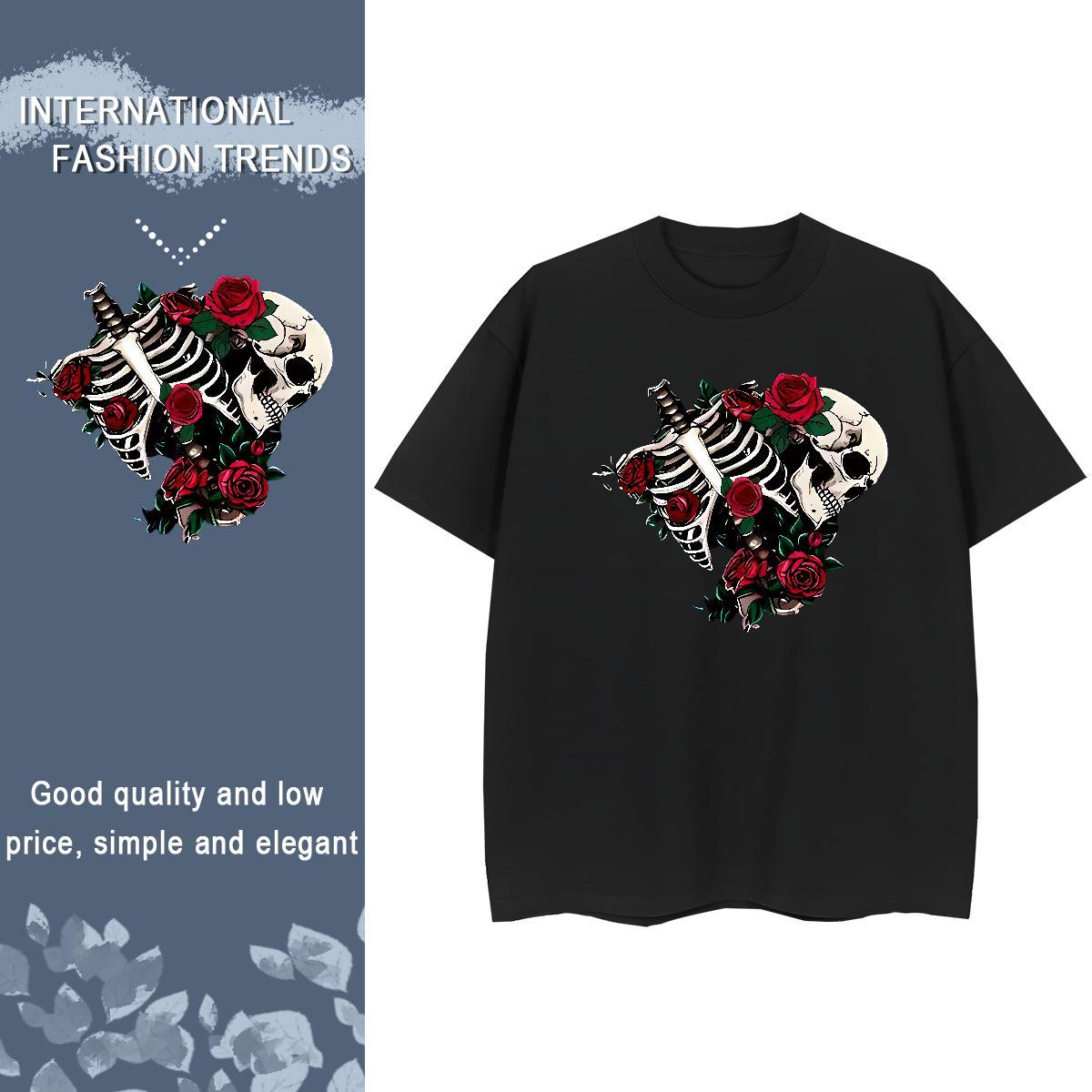 Classic T-Shirts 230g 100% Cotton Short Sleeve O-Neck Sports Casual rose Women Tshirts Female DIY Logo Polos