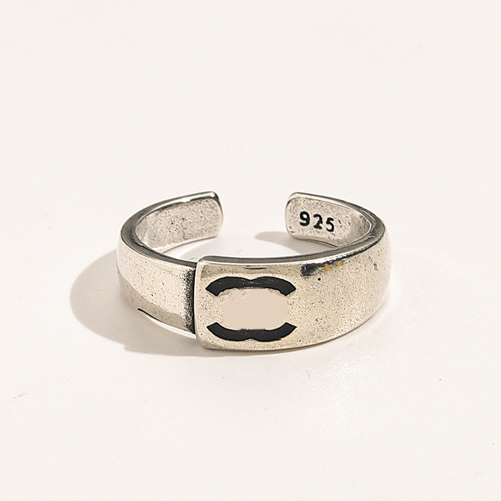 Gold Plated Titanium Steel Ring Designer Adjustable for Women Letter Simple Style Fashion Couple Rings Trendy Holiday Gift