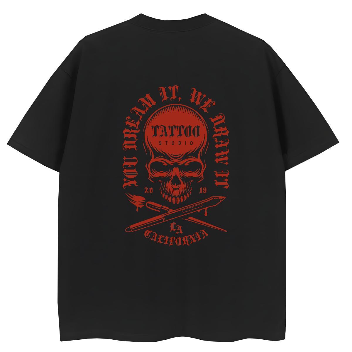 TOP Quality T-Shirts for Women 100% Cotton 230g Comfortable Street Wear skull Couples T Shirts 5A Plus Size Custom Tops Shirt