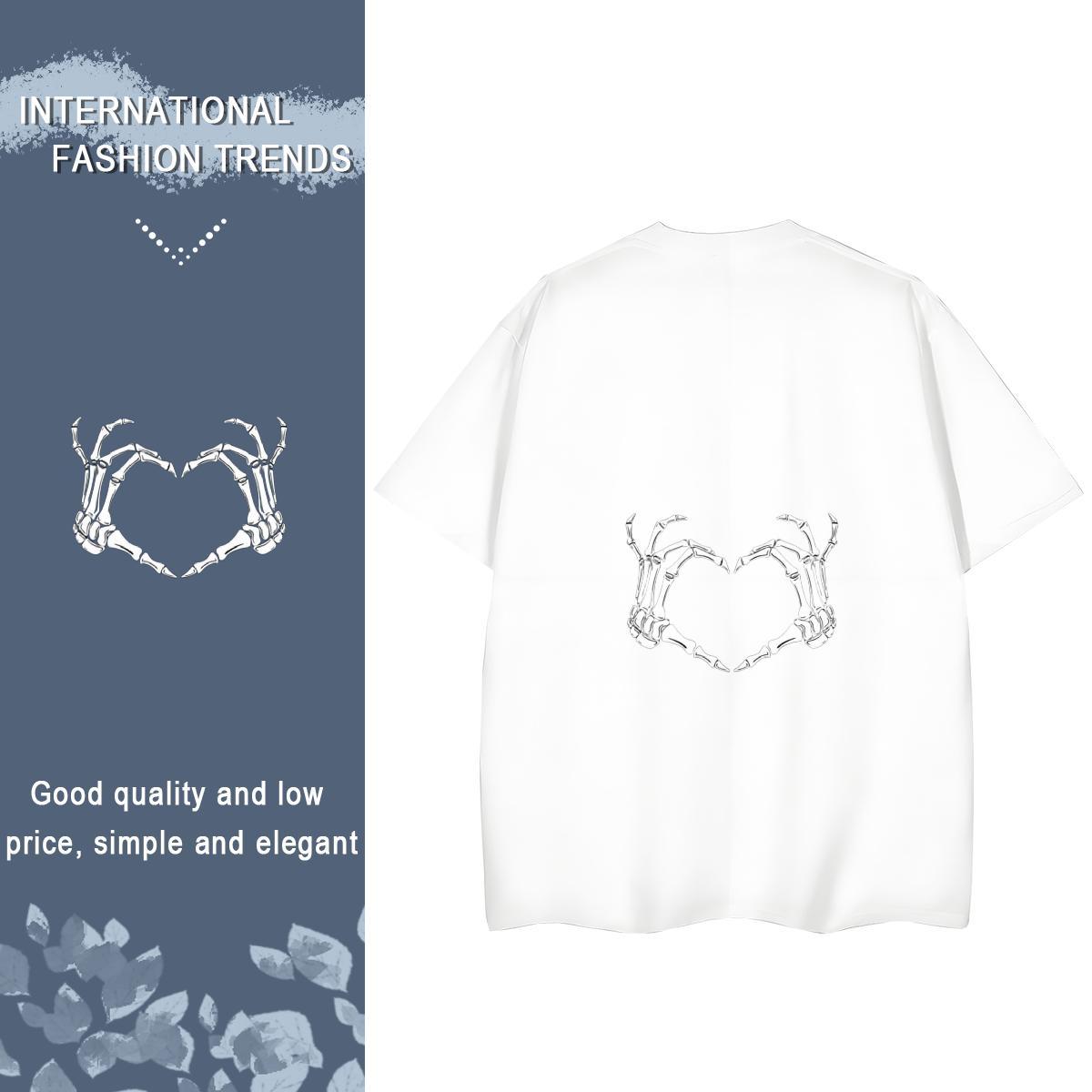 DIY Woman T Shirts 100% Cotton 230g O Neck Short Sleeves Casual skull Women Tshirts Loose Anime Print Tees Shirts