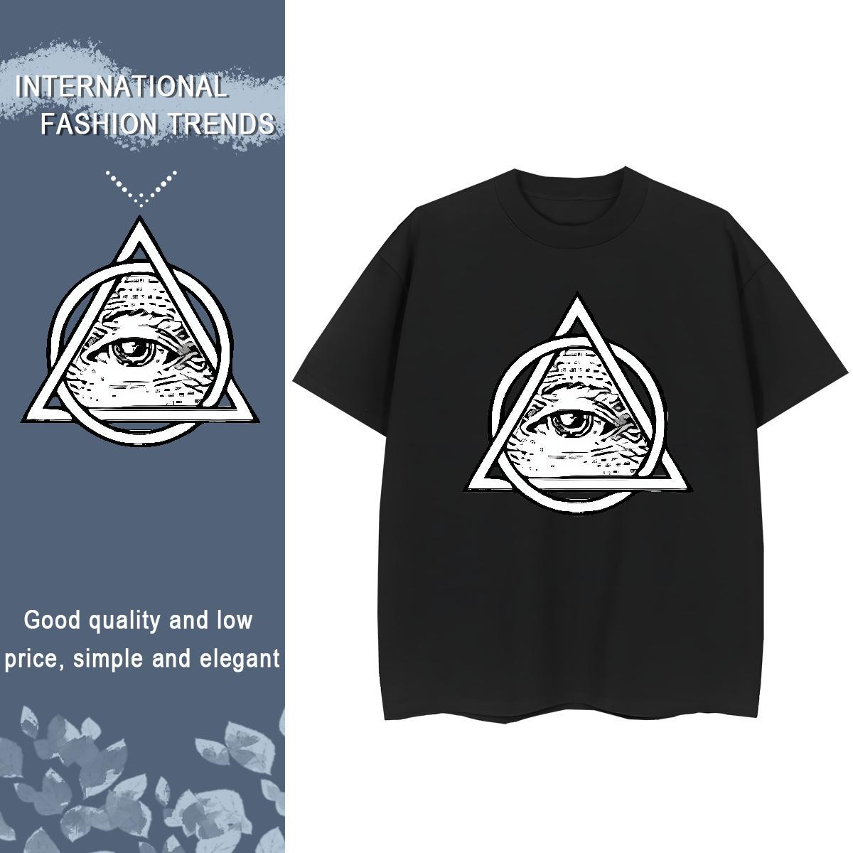 2024 Casual T shirt 230g 100% Cotton Breathable Short Sleeve Daily Wear eye of the devil Womens Tshirts Female Graphic Clothings