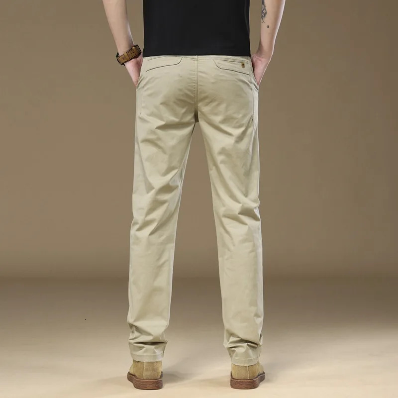Autumn Mens Pants 97% Pure Cotton Solid Color Work Clothes Casual Pants Wide Korean Y2k Clothing Slow Running Goods Mens Trousers 241007