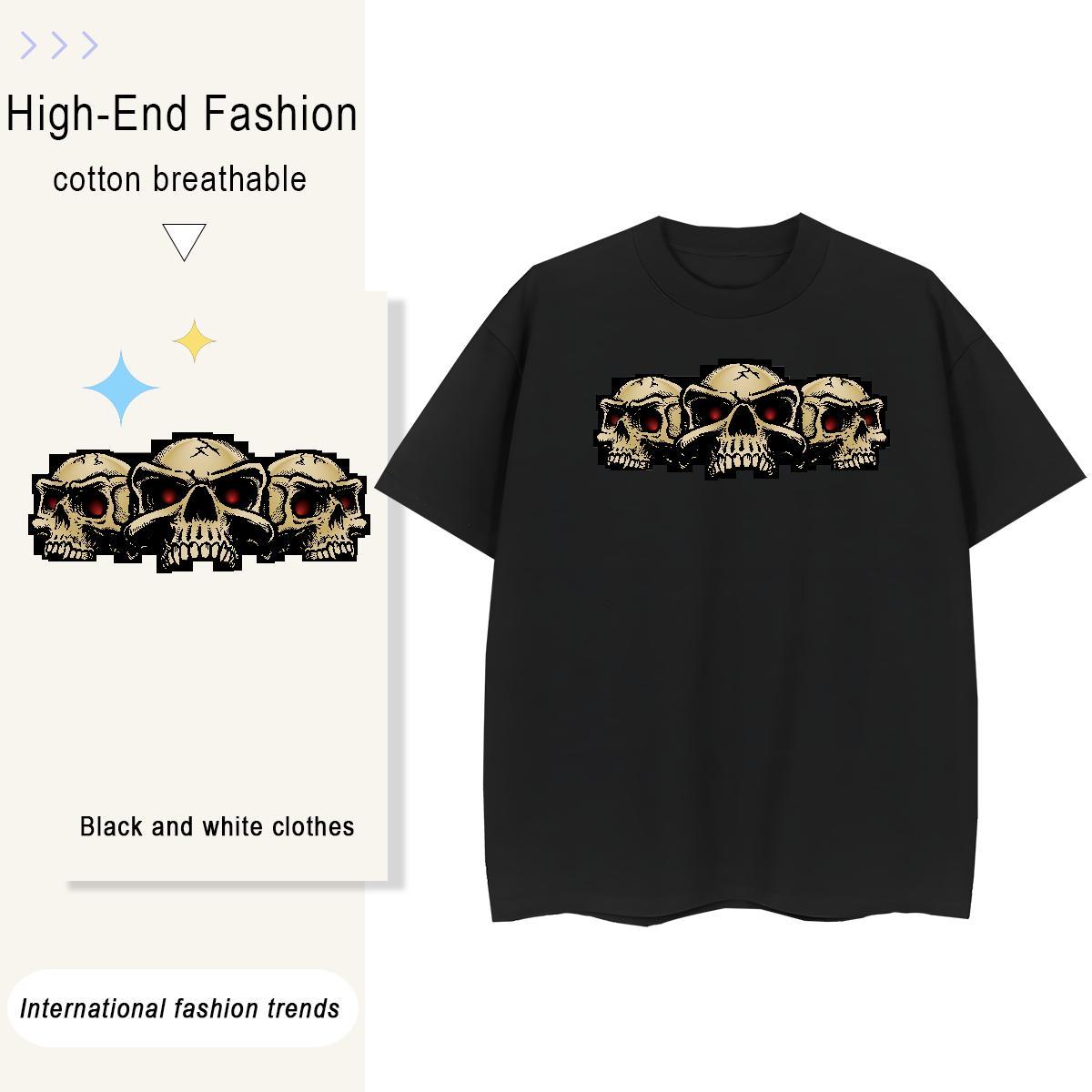 Fashion Casual T Shirt For Woman 100% Cotton 230g Comfortable Outdoor skull Lady T shirt Designer Nice Custom Printing Clothings