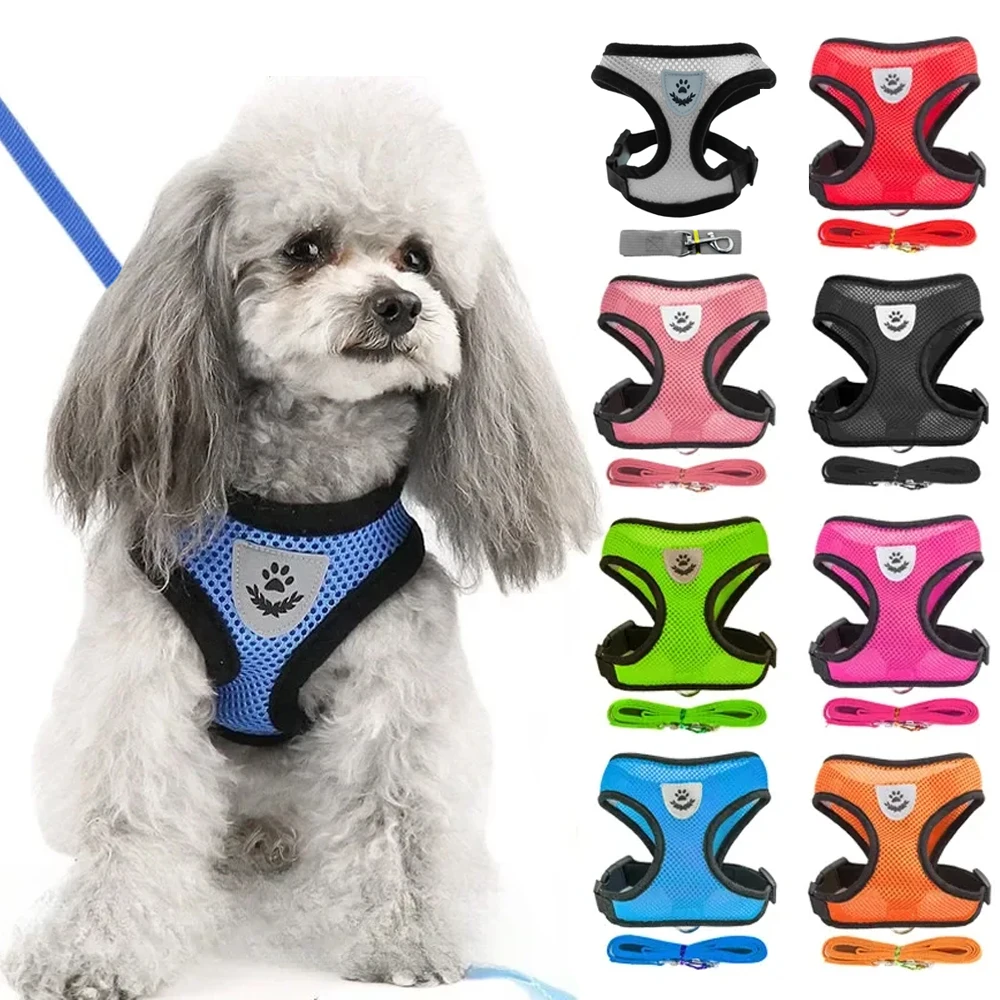 Pet Cat Carrier Leash For Walking Anti-Escape Adjustable Mesh Vest Dog Accessories for Puppies Small And Medium-sized Dogs