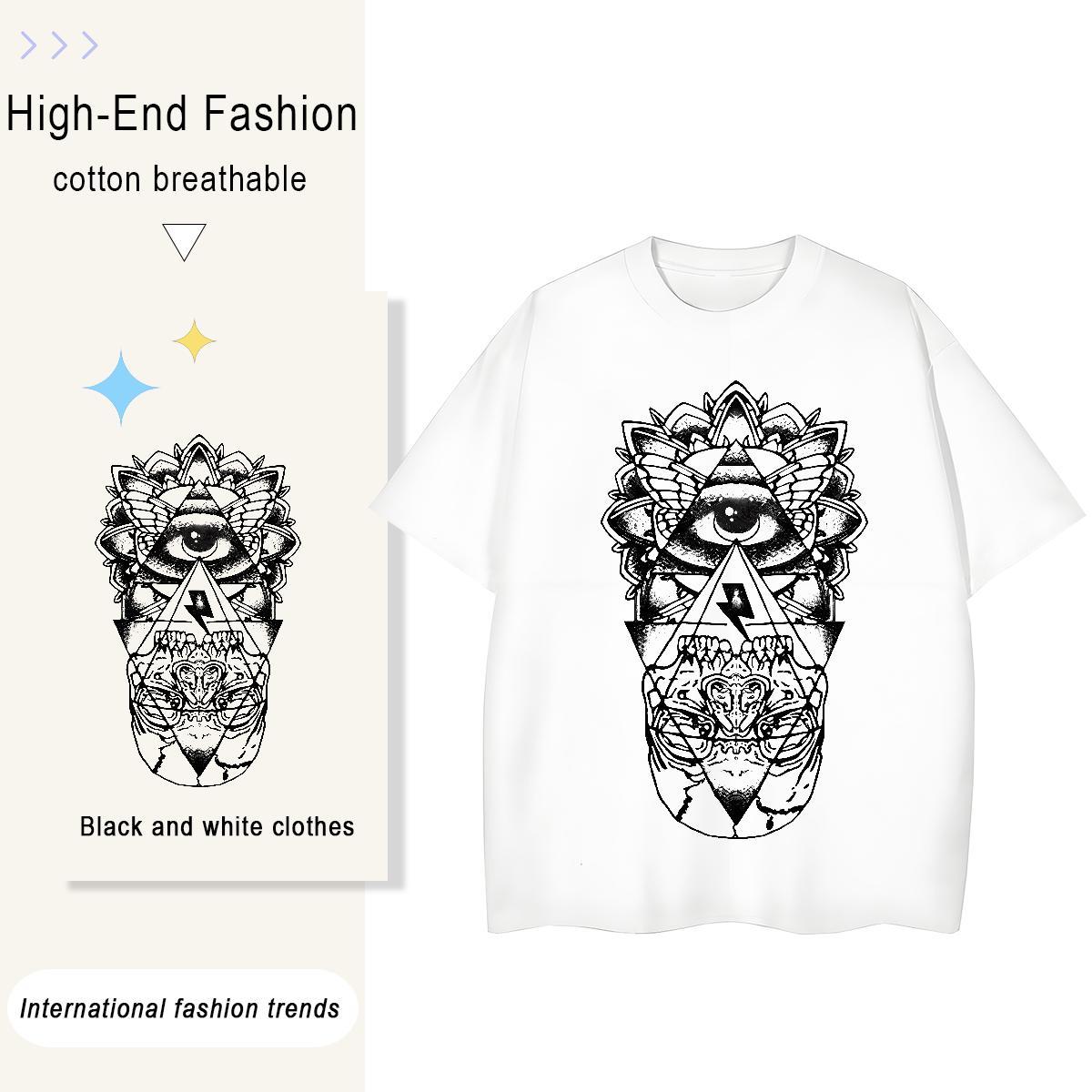 2024 T Shirt For Woman 100% Cotton 230g Short sleeve Soft Street Casual eye of the devil Women Tshirts Designer Oversized L-4XL Tops Tees