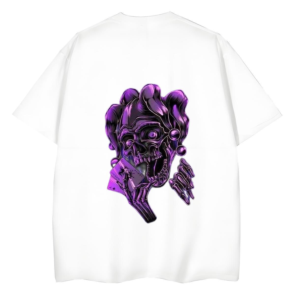 Designer T-Shirts 230g Pure Cotton O Neck Short Sleeves Sports Street Wear skull Women Tshirts Female Plus Size Cartoon Tops