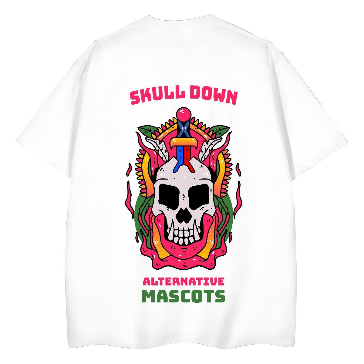 TOP Quality Women T Shirts 230g Cotton Comfortable Casual skull Couples T Shirts Free Shipping Plus Size Custom Wear