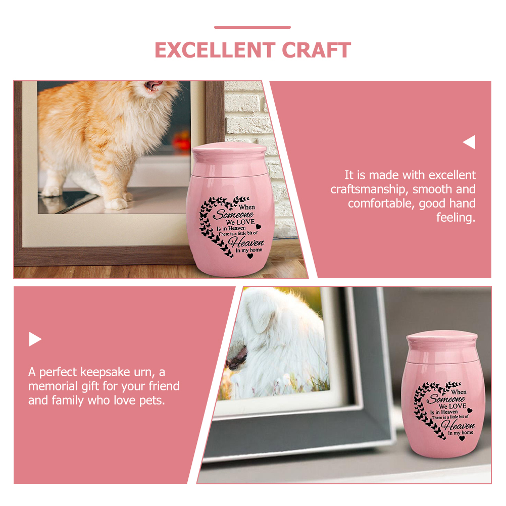 Chain Pet Urn Small Urns for Human Ashes Keepsake Floor Pink Stainless Steel Dogs