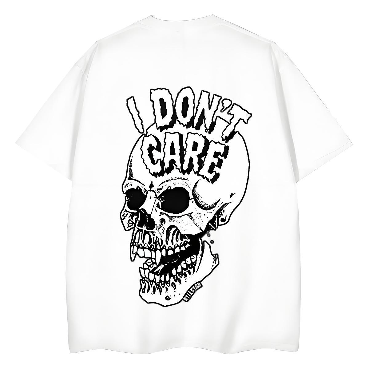 Classic T Shirt For Woman 230g 100% Cotton Round Neck Short Sleeve Home Outdoor skull Woman Tshirt Female Black White Tshirts