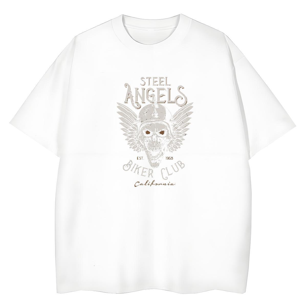 2024 DIY T-Shirts for Women 230g Pure Cotton Breathable Soft Daily Outfit skull Couples T Shirts Wholesale Plus Size Custom Polos