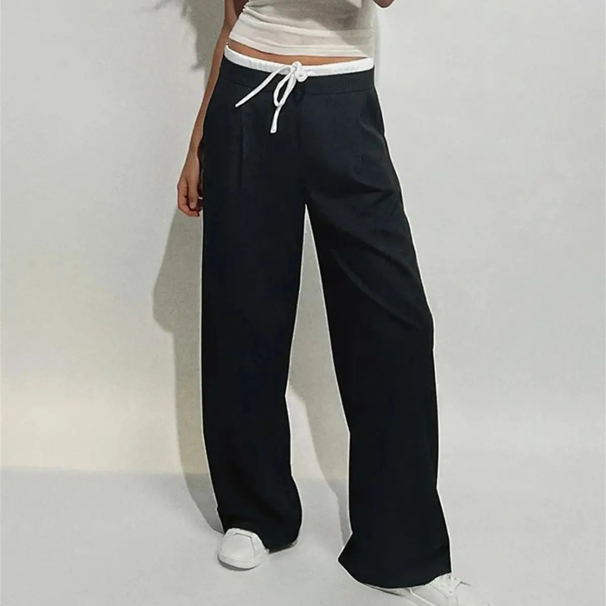 Fashion Straight Women Pants 2024 Autumn Winter Product Trousers Elegant Pant Wide Leg High Waist Britches 241007