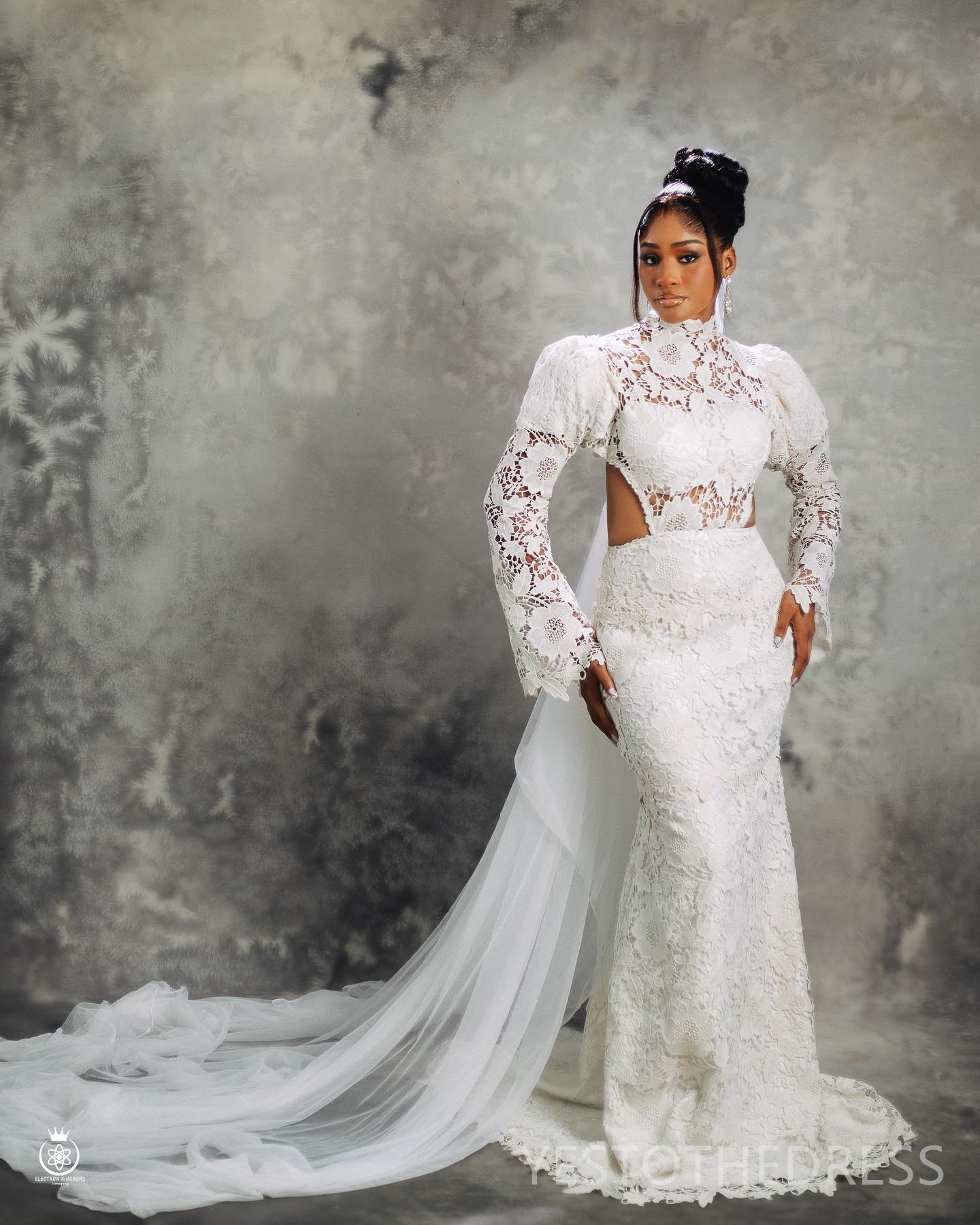 2024 Plus Size Aso Ebi Wedding Dress Bridal Gowns For Bride High Neck Long Sleeves Flora Beaded Lace Gorgeous Wedding Gowns for African Black Women D3