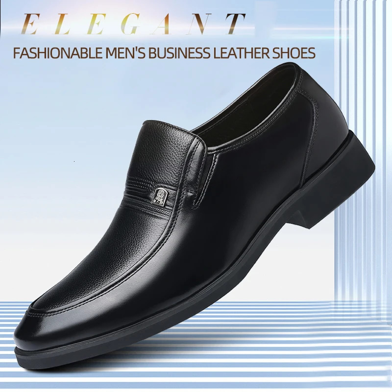 Laurentu mens leather shoes with an increase of 6 centimeters in internal height and cowhide breathable business dress shoes with a key commitment 241