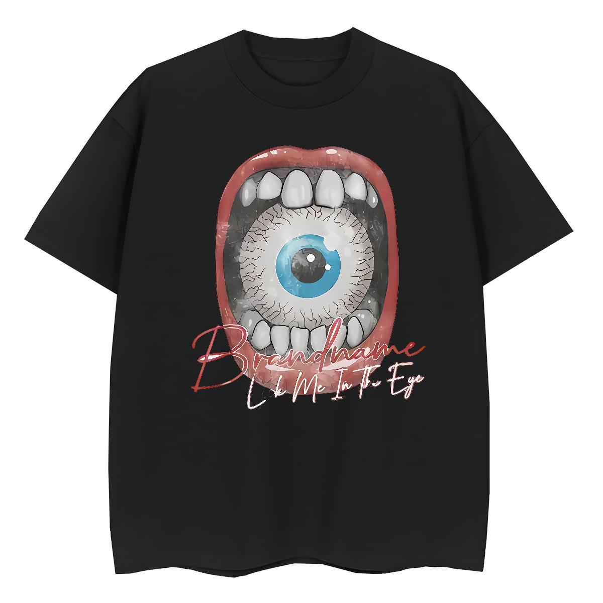 Designer Women T Shirts 230g 100% Cotton Crew Neck Hip Hop Street eyeball Women Tshirts Comfortable Cartoon Printing L-4XL Tops Shirt