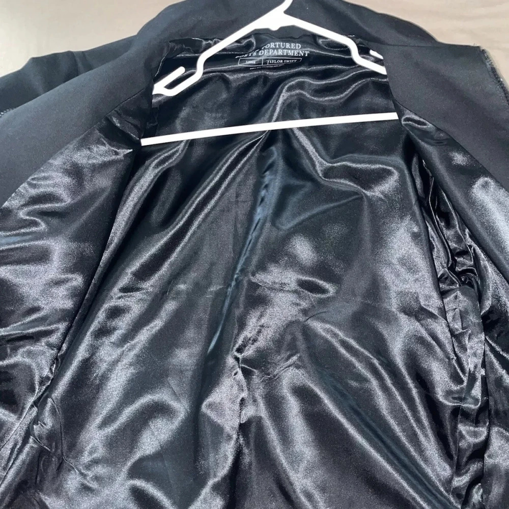 The Tortured Poets Department Embroidery Black Jacket 2 Patch Set Bundle For Men And Women Stuff Top Outerwear Coat Clothes 241011