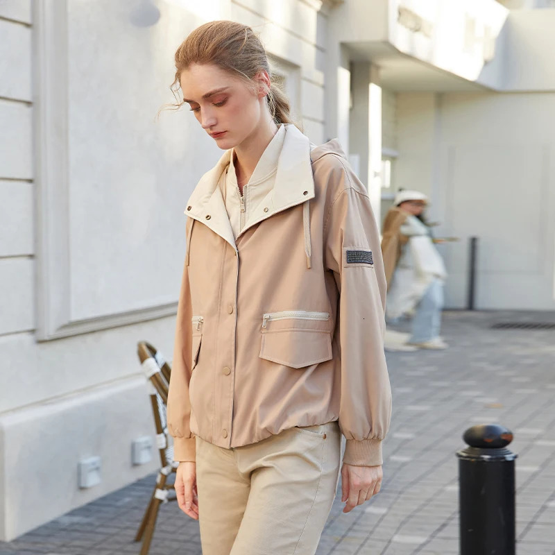 K1694L Autumn and Winter Ladies Coats y womens Clothing Hooded jackets loose tops For women 241011