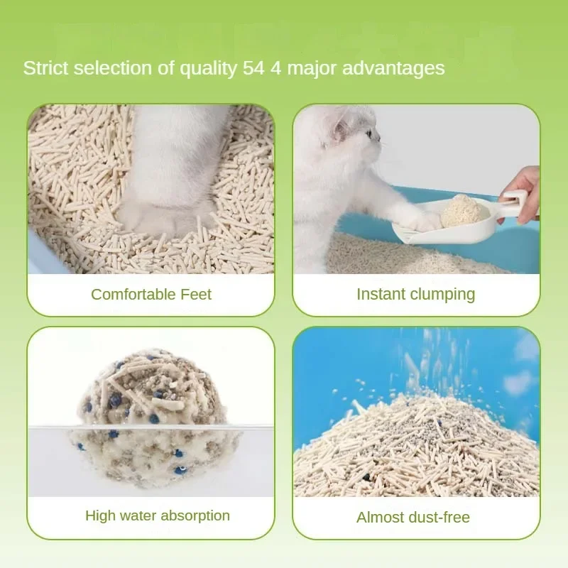 6L Deodorant Tofu Cat Litter Probiotic Deodorizing Sand Carbon Low Dust Absorption Flushable Toilet Pea Cat Litter Quick Clump