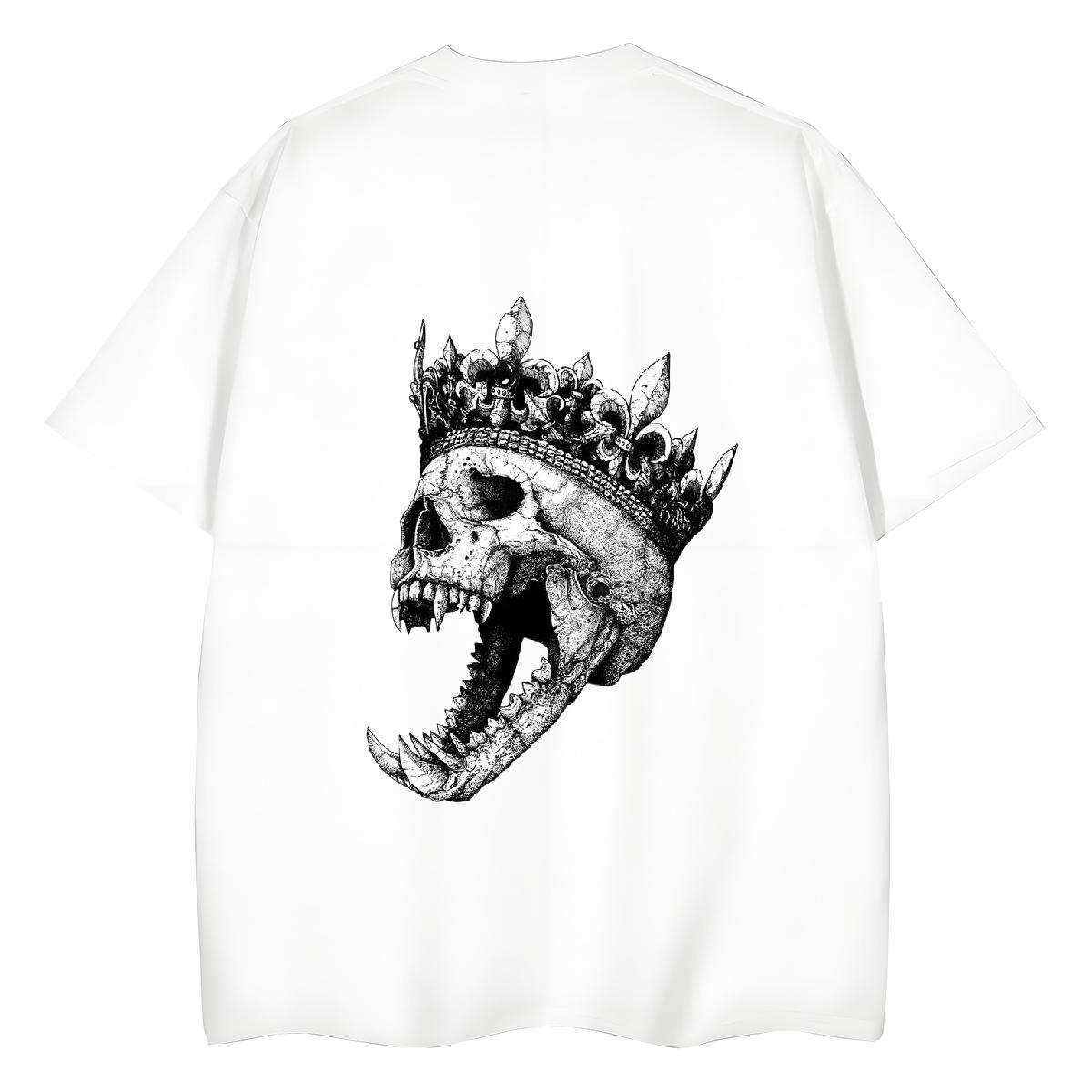 New Arrival T Shirt For Woman 230g Cotton Breathable Short Sleeve Street Wear skull Tshirt for Man Woman Comfortable Cartoon Printing L-4XL Tees Shirt