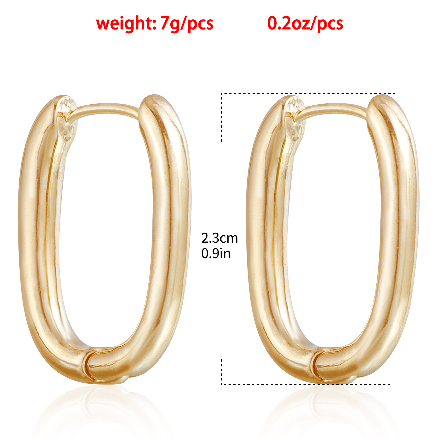 European Cross-Border Jewelry Unique Design U-Shaped Oval Earring for Vintage Chic Style Gold Plated Silver Color Stainless Steel Hoop Earrings Y2K 20