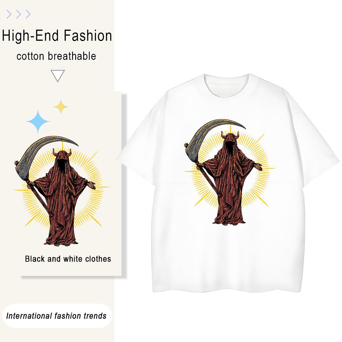 2024 Casual Women T Shirts 100% Cotton 230g Breathable Crew Neck Beach skull Women Tshirts Designer Floral Print Wear