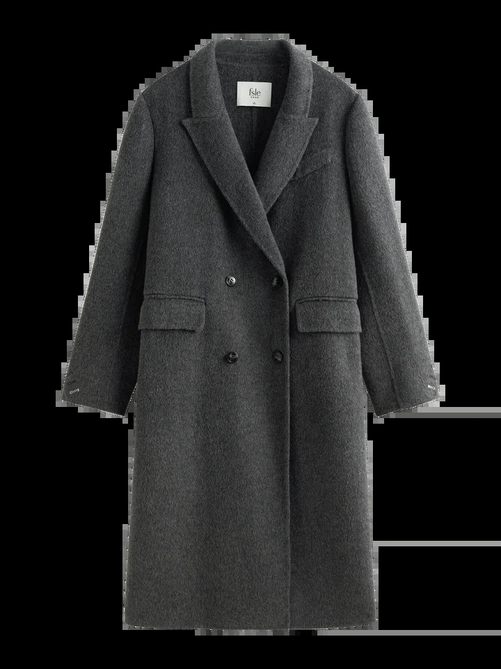 FSLE Suitstyle Tailoring Doublefaced Chic Woolen Coat For Women 2024 Winter n Casual Wool Female 24FS14215 240930