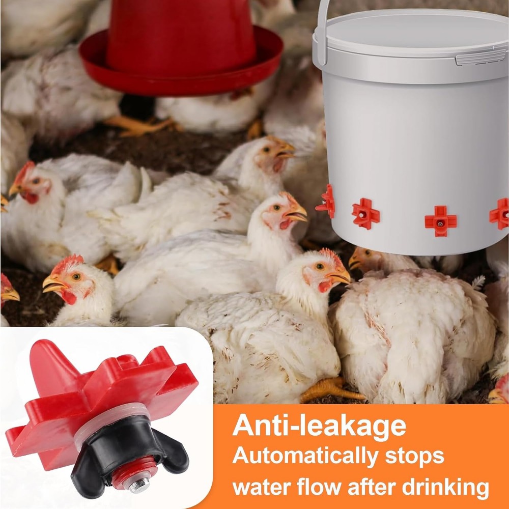 10/15/10pcs Chicken Water Dispenser Chicken House Automatic Water Feeding Bowl Poultry Cross Drinking Mouth Breeding Equipment