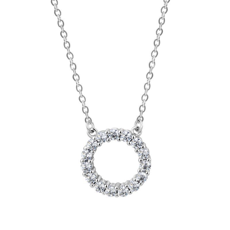2024 Ins Top Sell Three Stone Pendant Simple Fashion Jewelry Real 925 Sterling Silver Round Cut White Lab Moissanite Diamond Party Women Wedding Clavi