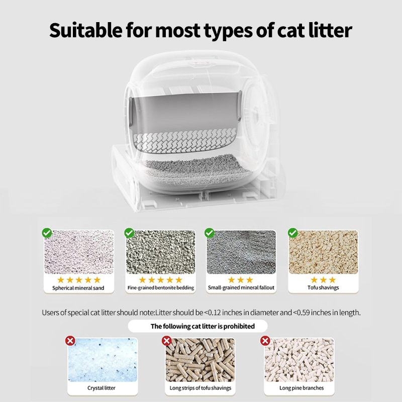 Pet Intelligent Cat Litter Pan Automatic Cleaning Large Deodorizing Fully Enclosed Cat Toilet Self-Cleaning Litter Pan