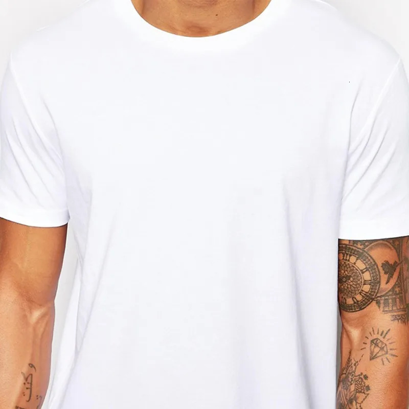 2024 Mens Cotton Clothing White Long T Shirt Hip Hop Men TShirt Length Man Tops Tee Line Tshirt For Male 241011