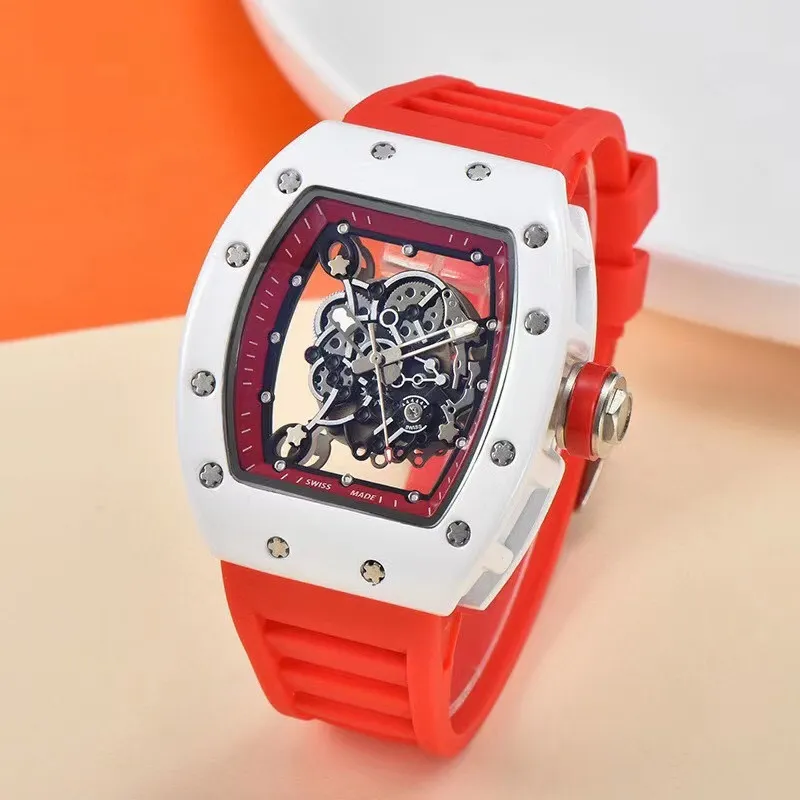 2024 New Large colored diamonds Stainless Steel Quartz Watch for Men Fashion Wristwatch Chronograph Date Sport Timepiece