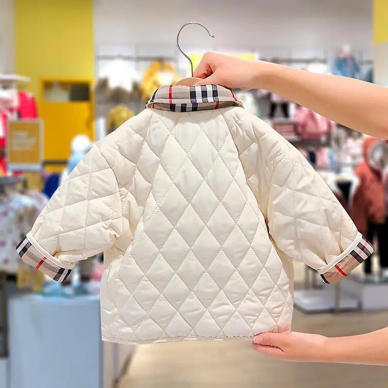 Baby Autumn and Winter Cotton Coat 12M8Y Thin for Boys Girls Doublesided Jacket 241011