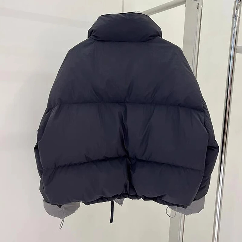 2024 Winter Cotton ded Down Jacket Womens Stand up Collar Warm Parka Loose Thick Short Coat 240930