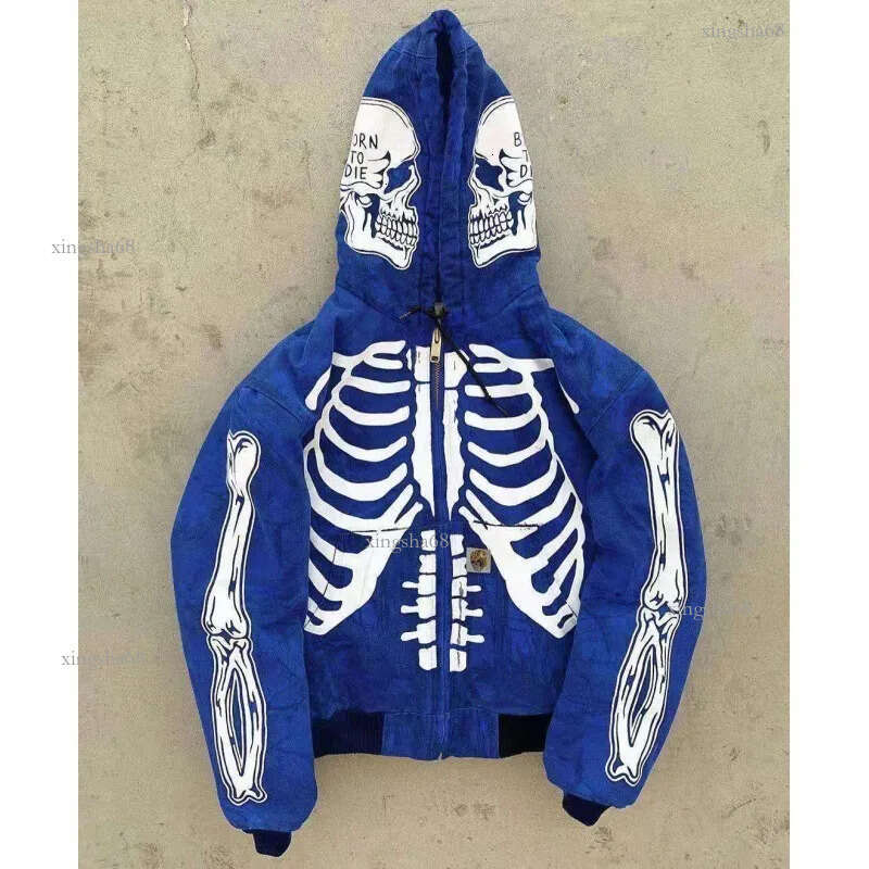 European and American Letter Embroidery Oversized Hoodie Women Y2K High Street Couple Coat Retro Loose Zipper Sweatshirt Men 240131