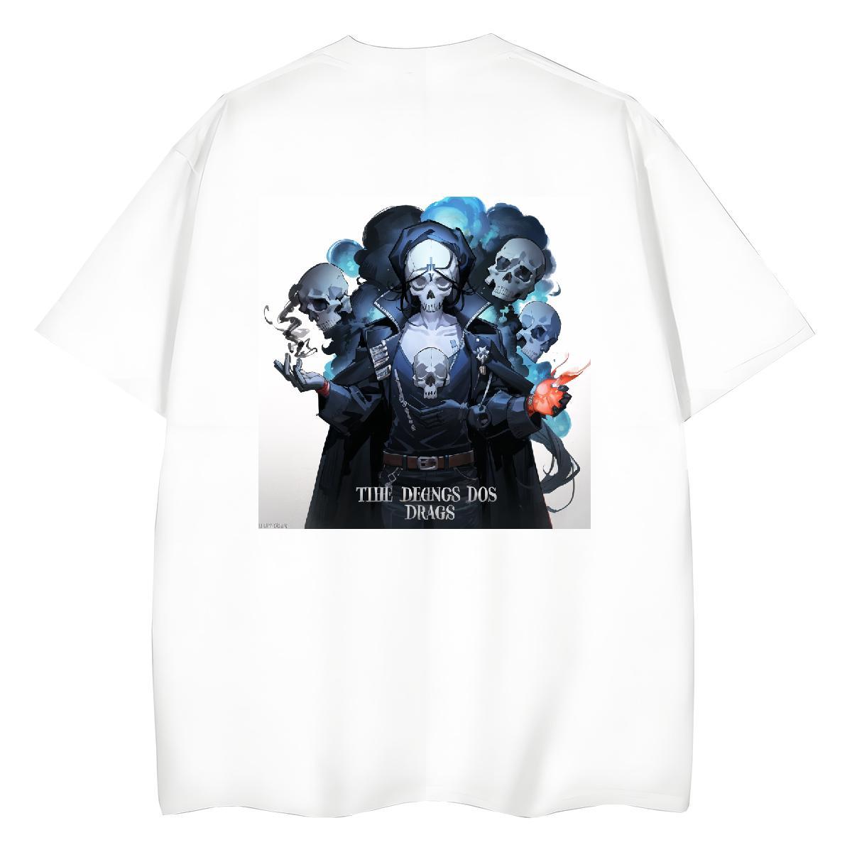 2024 DIY Woman T Shirts 230g Cotton Breathable Crew Neck Casual Daily Wear skull Woman Tshirt Unisex DIY Printed Tshirts