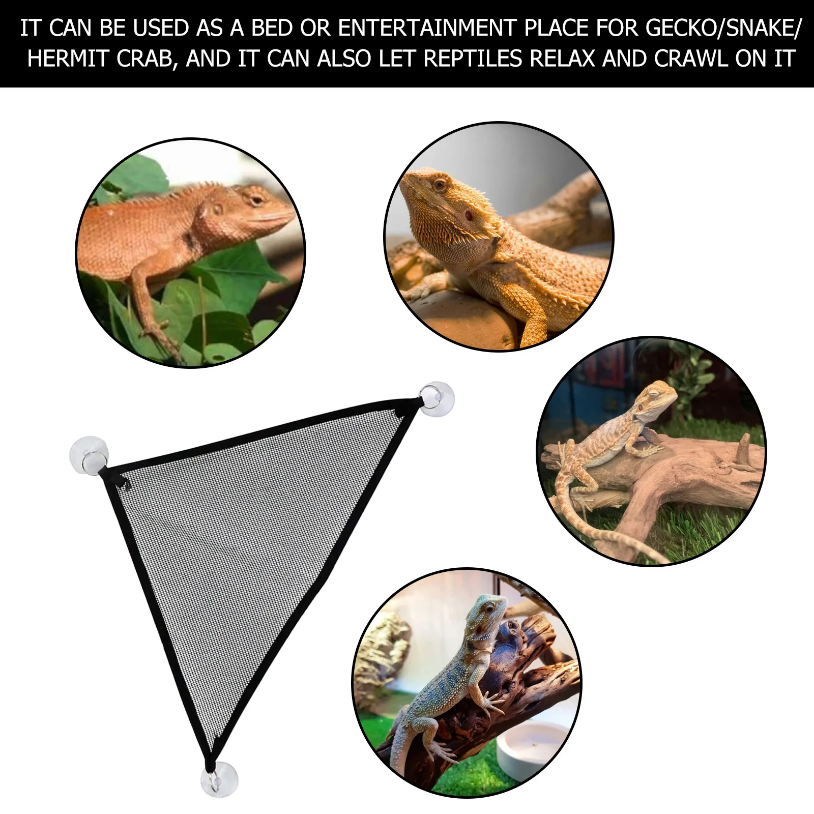 Reptile Hammock Lounger Ladder Accessories Set triangular nets For Large Small Bearded Dragons Anole Geckos Lizards Or Snakes