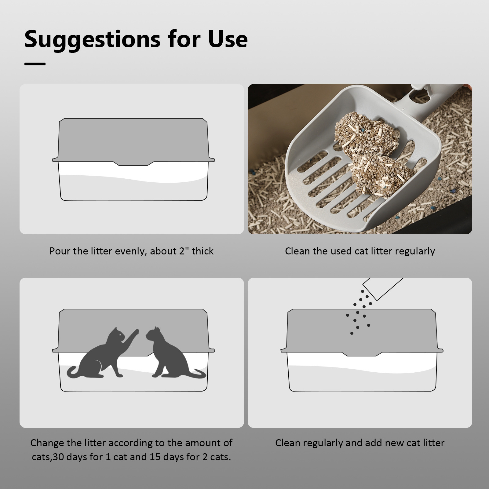 Stainless Steel Cat Litter box Plastic Steel New Thickened Anti-Splash Easy to Clean Pet Large Capacity Cat Bowl