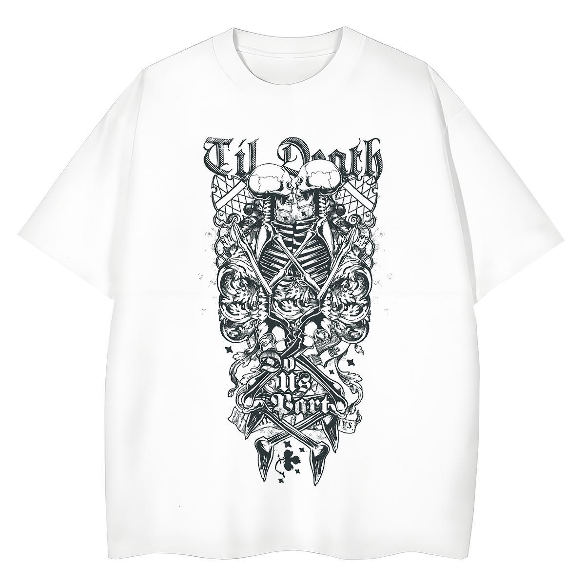 DIY T Shirt For Woman 230g 100% Cotton Short Sleeve O-Neck Home Outdoor skull Woman Tshirt Soft Custom Printed Tops