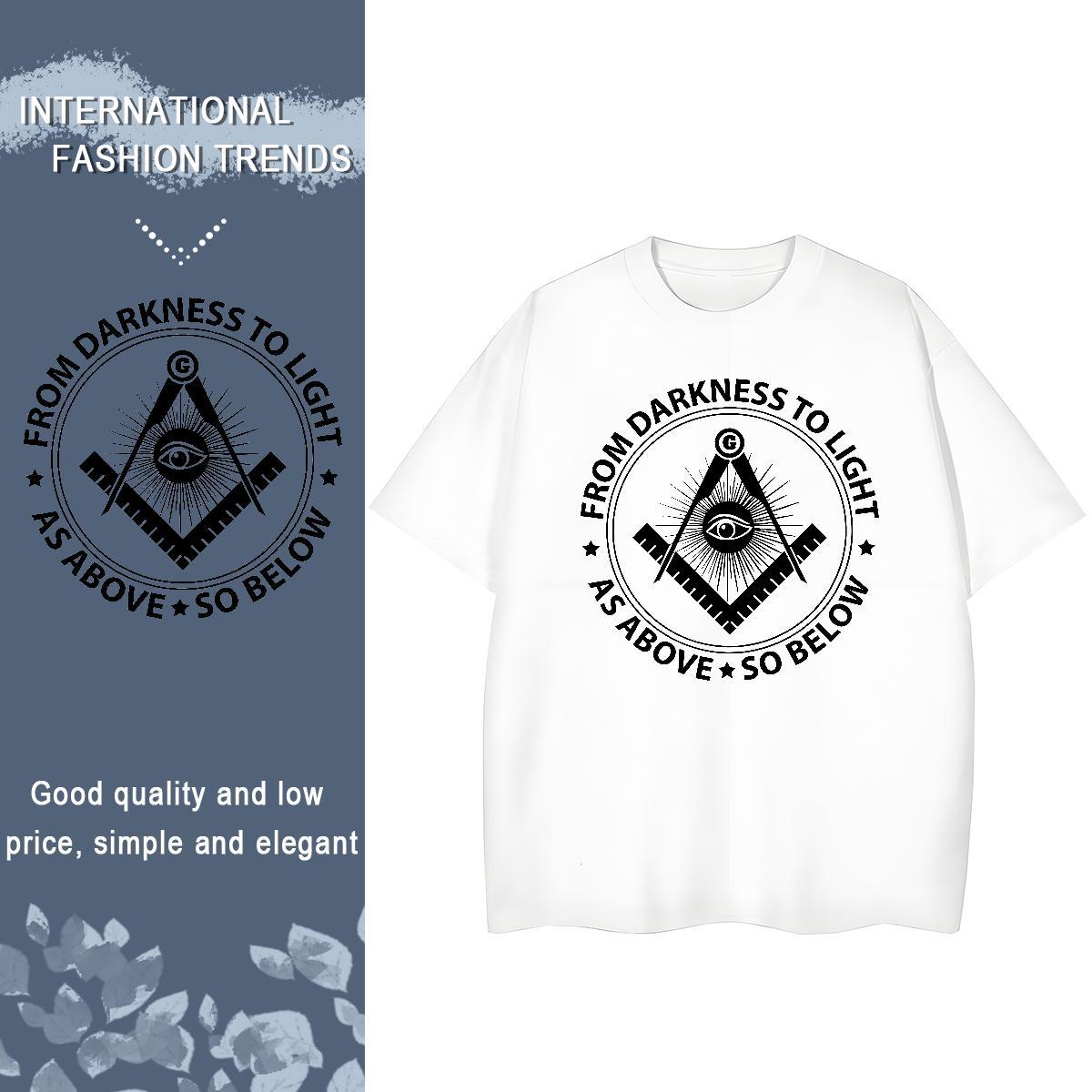 New T-Shirts 230g 100% Cotton Short Sleeve O-Neck Daily Wear eye of the devil Women Tees Designer Cartoon Printing L-4XL Clothes