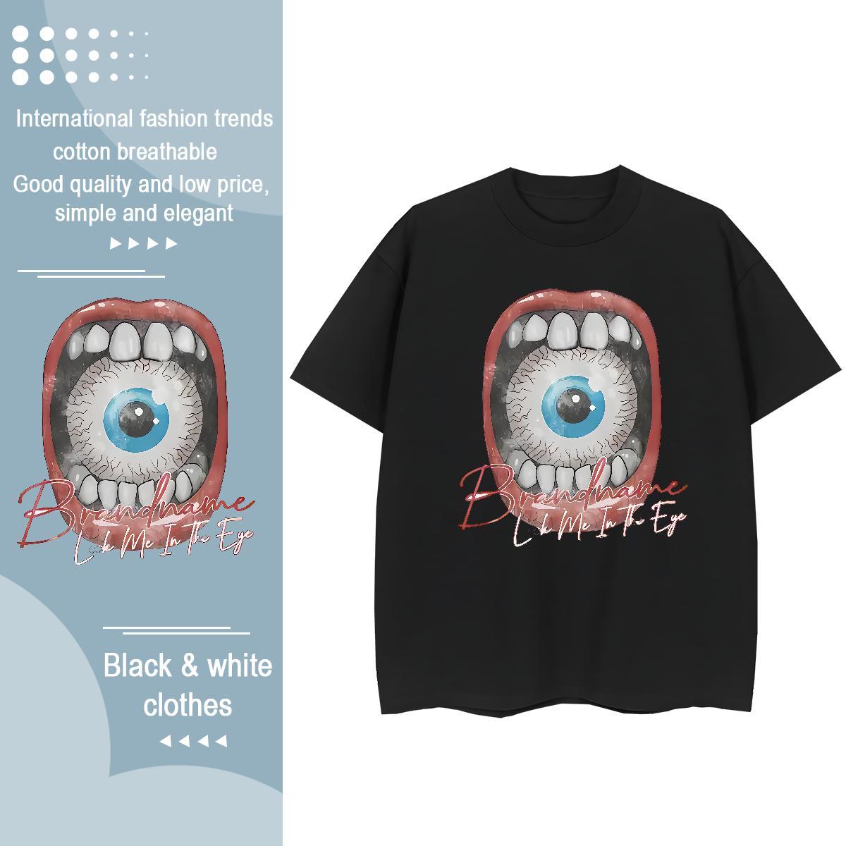 Designer Women T Shirts 230g 100% Cotton Crew Neck Hip Hop Street eyeball Women Tshirts Comfortable Cartoon Printing L-4XL Tops Shirt