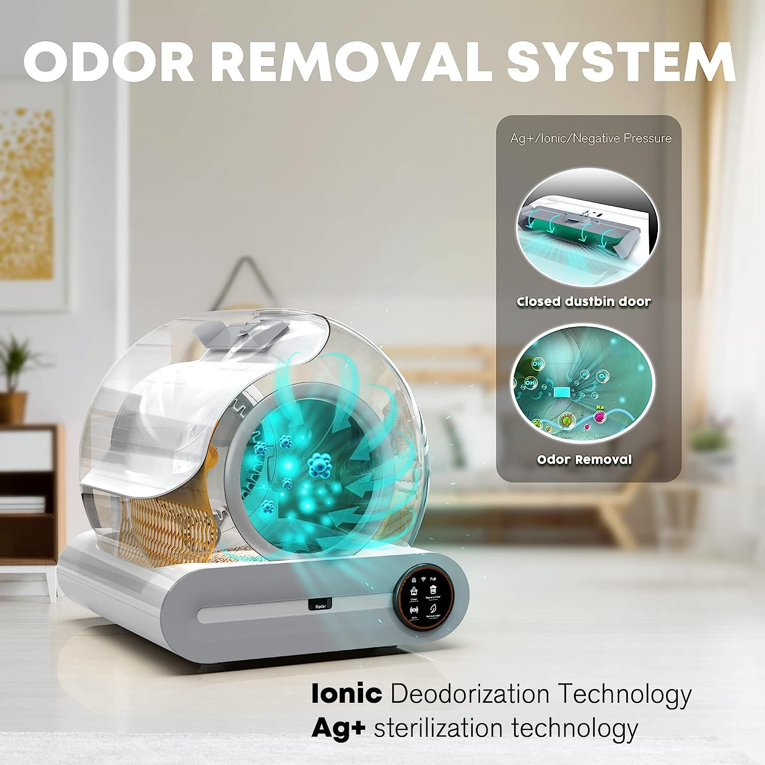 Automatic cleaning cat litter box, ultra-safe protection automatic cat litter box, APP control/lower entrance/large capacity cat