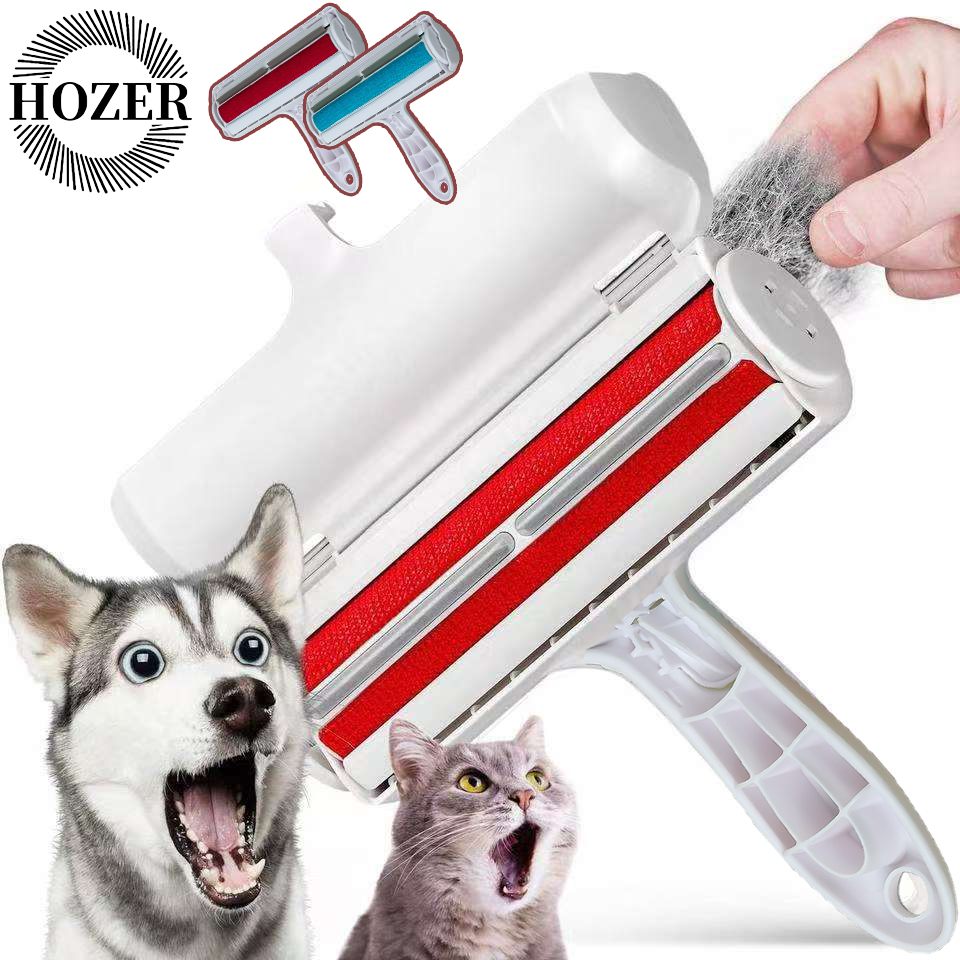Pet Hair Removal Mitts & Rollers For Cats and Dogs Reusable Self-Cleaning Lint Roller Set For Furniture Couch Carpet Ḁ