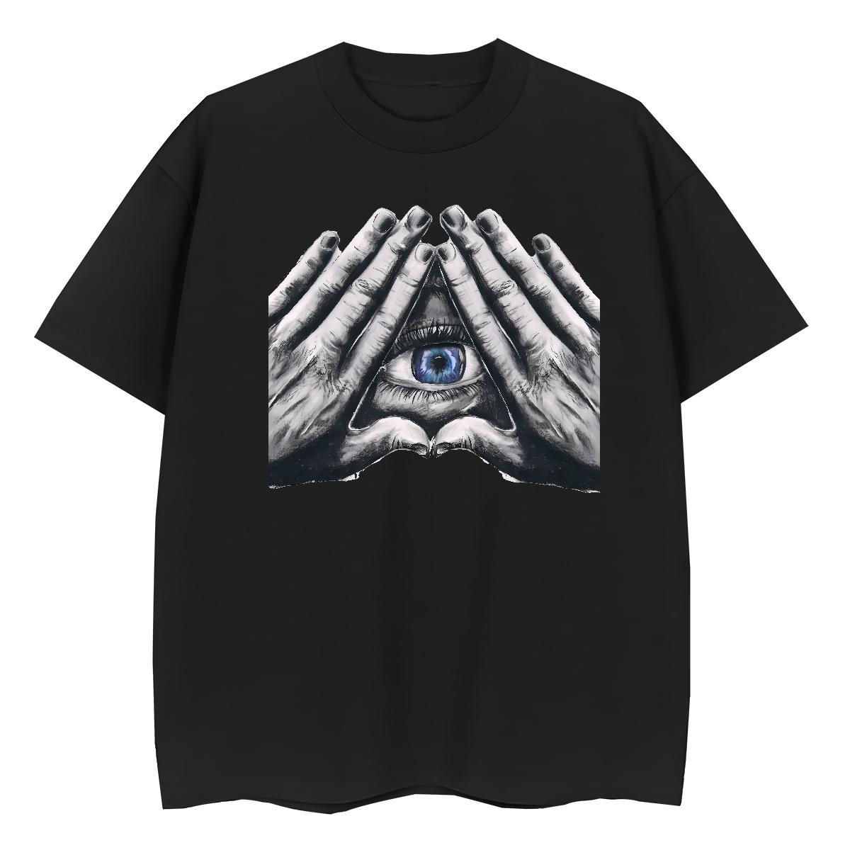 New Arrival T-Shirts 230g 100% Cotton O Neck Short Sleeves Home Outdoor eye of the devil Woman Tshirt Female Graphic Tees Shirts
