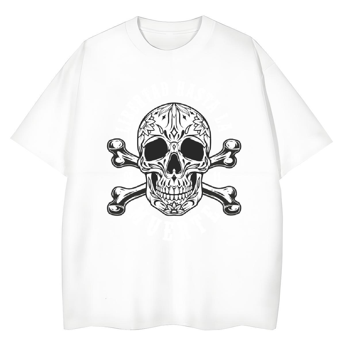 2024 T Shirt For Woman 230g 100% Cotton O-Neck Short Sleeve Daily Outfit skull Couples T Shirts Nice Custom Printing Clothings