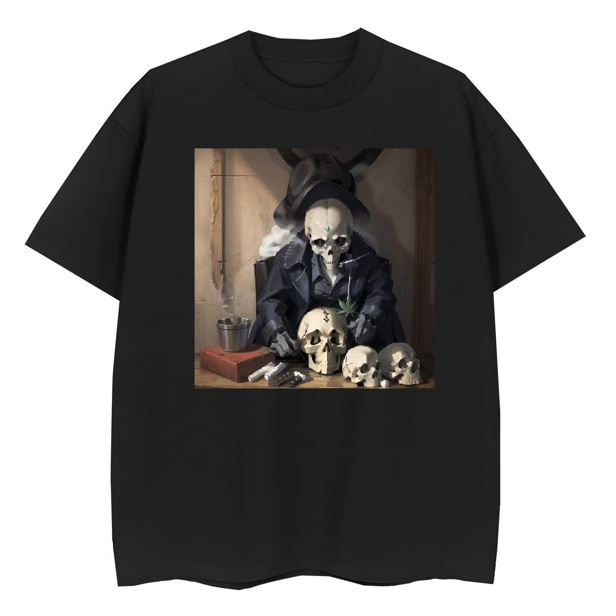 Classic Womens T Shirts 100% Cotton 230g Short Sleeve O-Neck Street Casual skull Womens Tshirts Female Custom Printing Polos