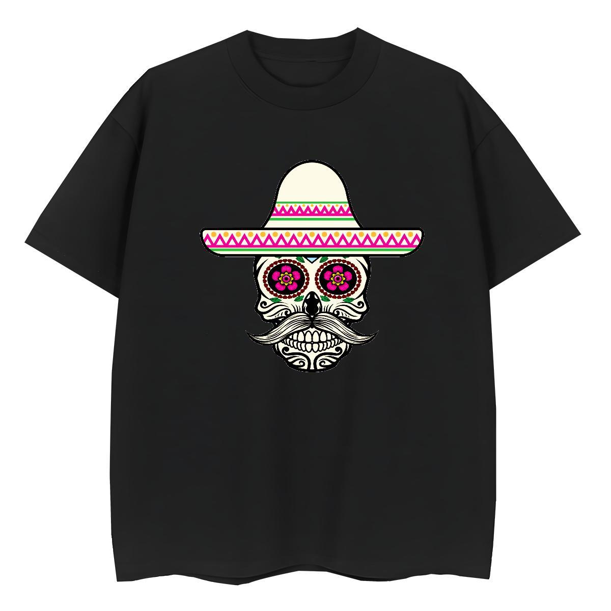 Casual New T-Shirts for Women 230g 100% Cotton O Neck Short Sleeves Hip Hop Street skull Tshirt for Man Woman Popular Anime Print Tshirts