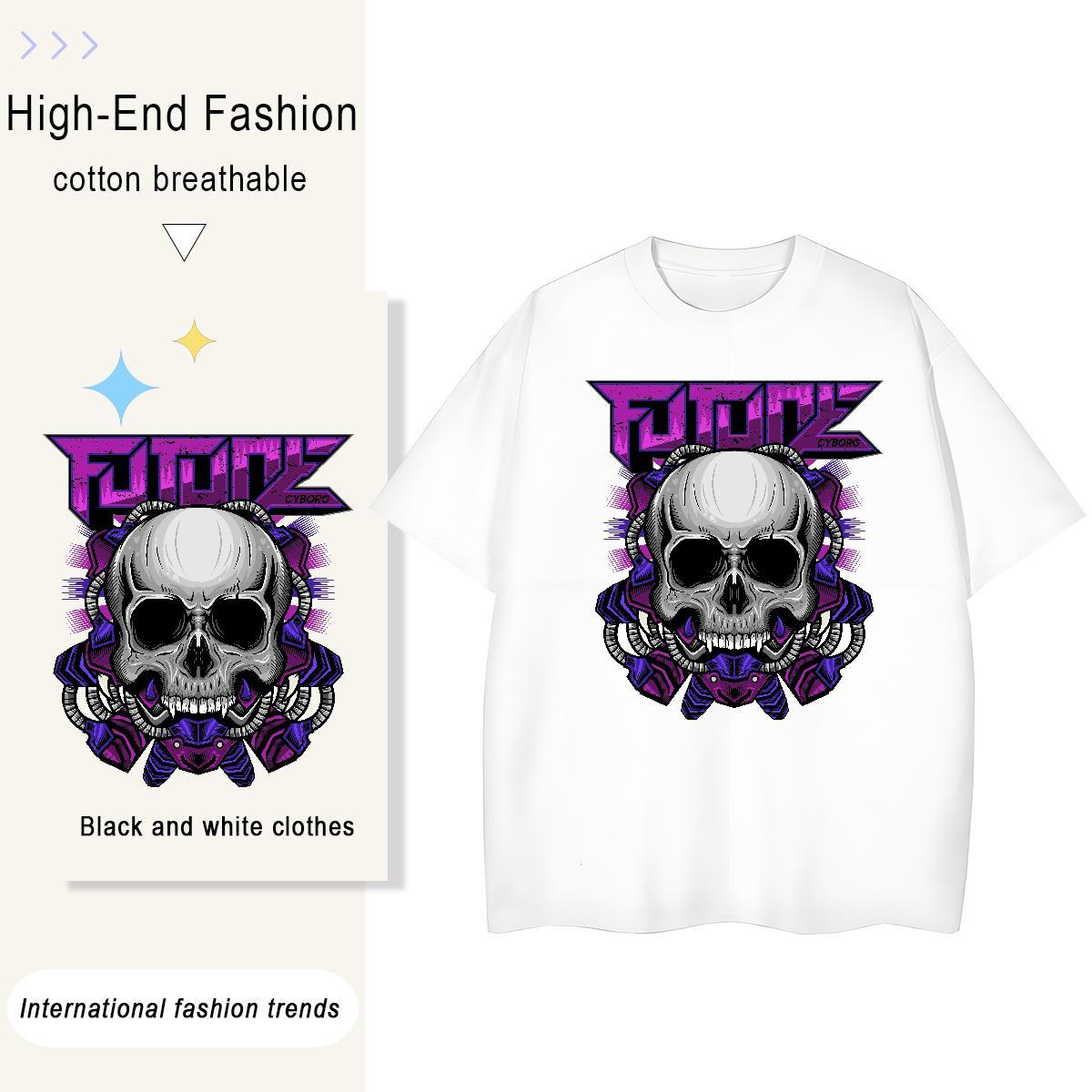 2024 Designer Womens T Shirts 100% Cotton 230g Breathable Soft Casual Beach skull Couples T Shirts Unisex Customized Tops Tees