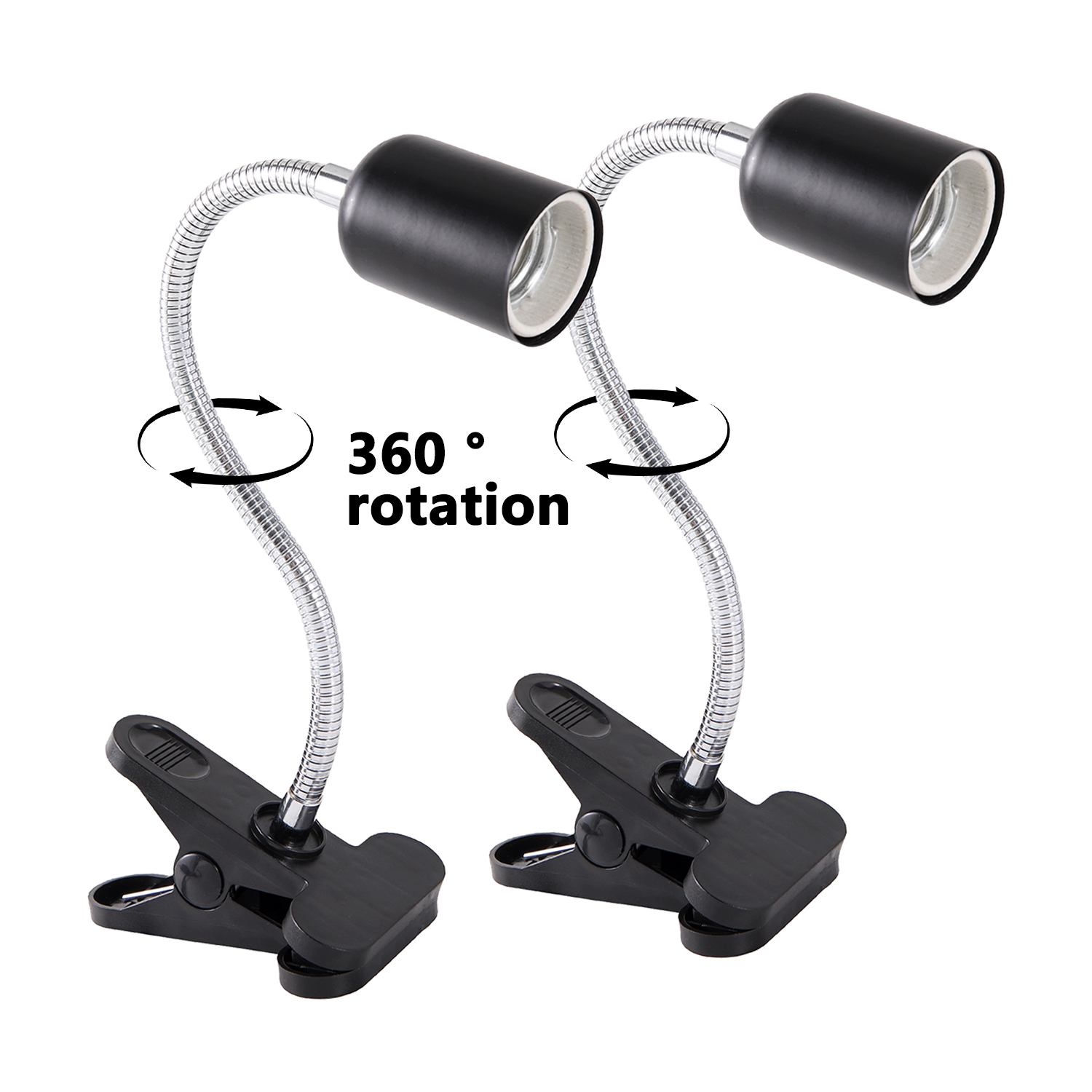 E27 360° Revolving Light Stand EU Lamp Holder Adjustable Brightness LED UVA Heat Lamp Clip For Reptile Pet Turtle Back Light