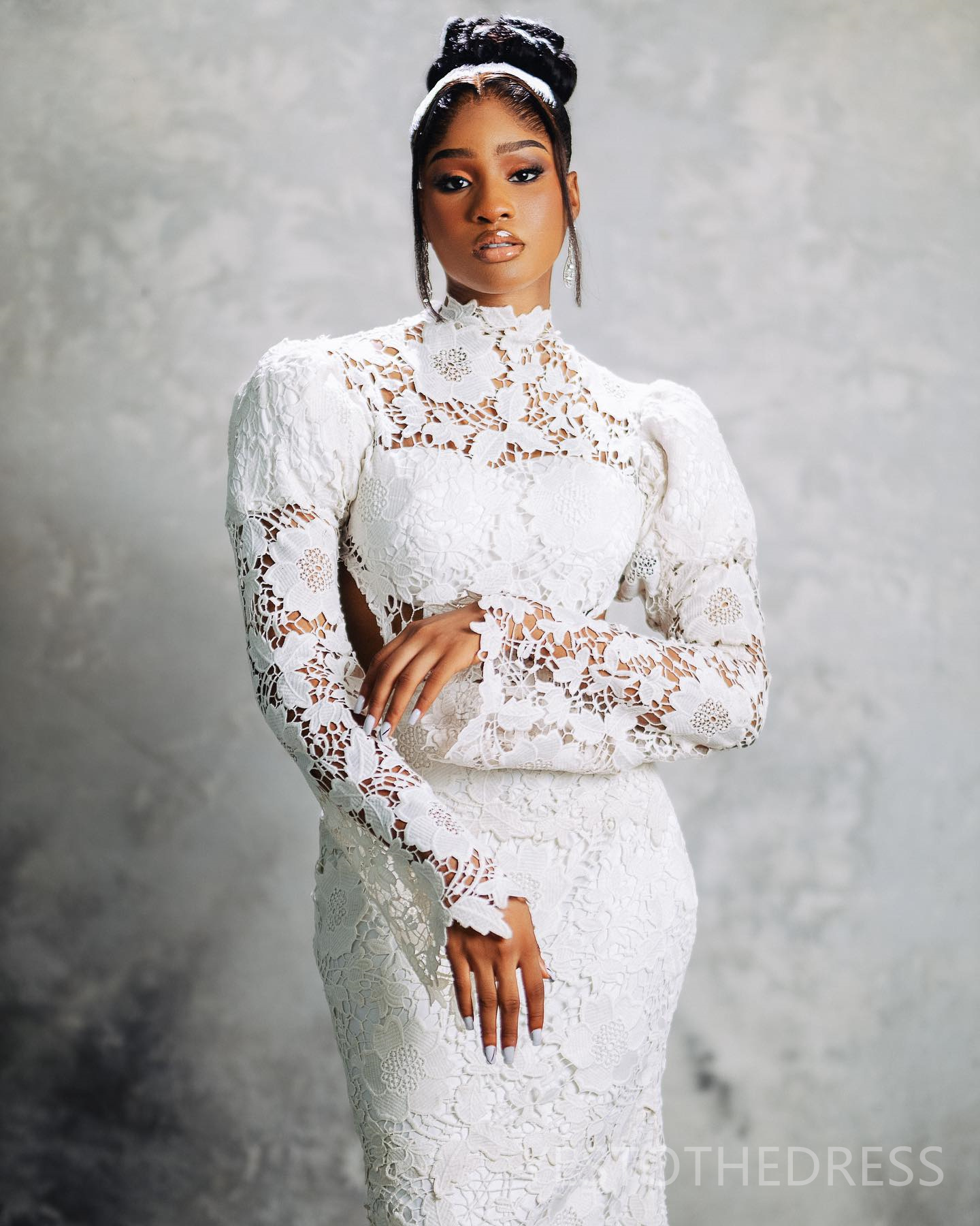 2024 Plus Size Aso Ebi Wedding Dress Bridal Gowns For Bride High Neck Long Sleeves Flora Beaded Lace Gorgeous Wedding Gowns for African Black Women D3